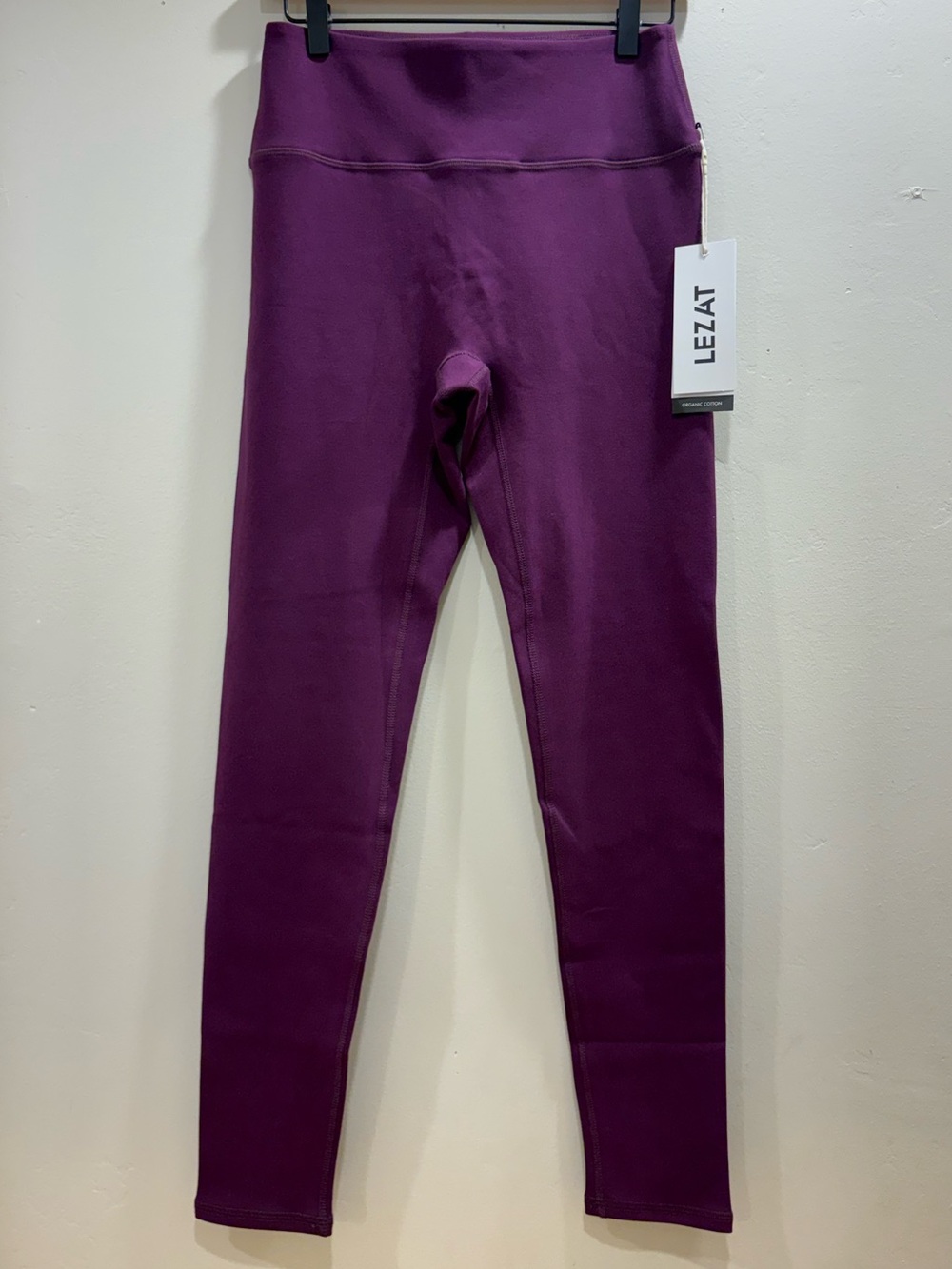 NWT LEZAT Sara Organic Cotton Leggings Plum L